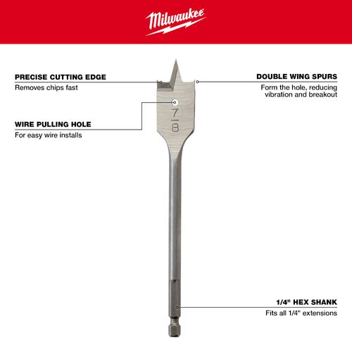 Main product image of Flat Boring Bit 1" x 6"