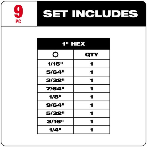 Main product image of Shockwave Impact Hex Insert Bit Set (9 Pack)