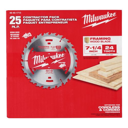 Main product image of 7-1/4" 24T Construction Worm Drive Framing Contractor Pack (Pack of 25), 48-40-1713