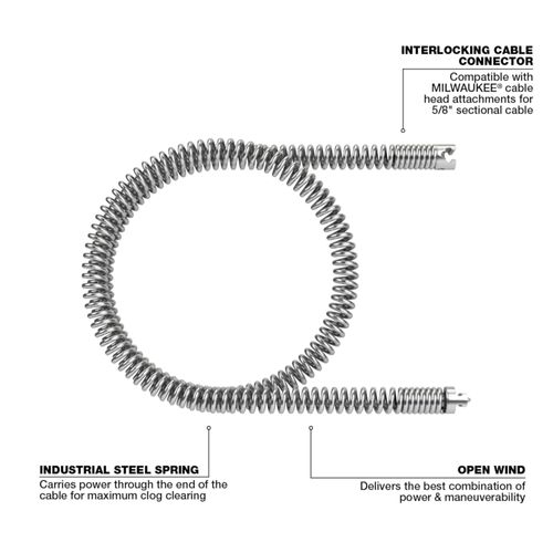 Main product image of 5/8" x 7-1/2' All-Purpose Open Wind Sectional Cable