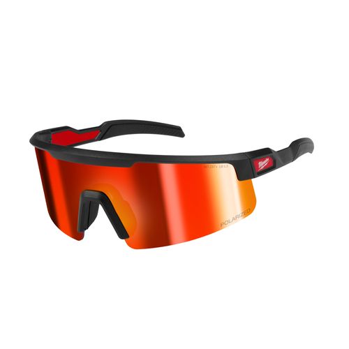 Main product image of Polarized Wraparound Safety Glasses w/ Red Mirrored Dual Coat Lenses, 48-73-2501