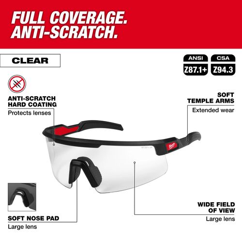 Main product image of Wrap Around Safety Glasses - Clear Anti-Scratch Lenses