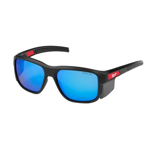 Main product image of Full Frame Safety Glasses with Removable Side Shields - Blue Mirrored Anti-Scratch Lenses