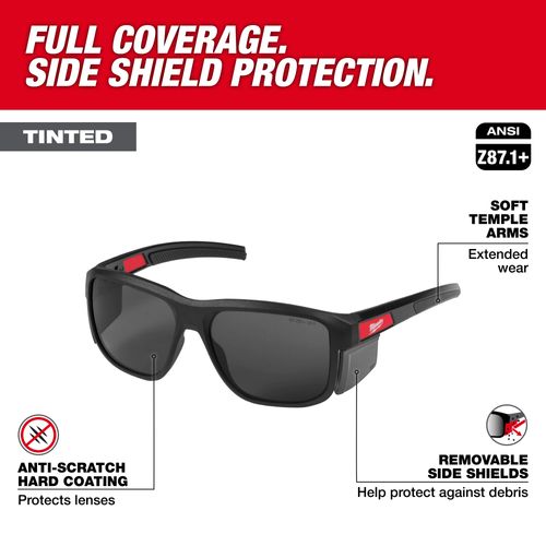 Main product image of Full Frame Safety Glasses with Removable Side Shields - Tinted Anti-Scratch Lenses