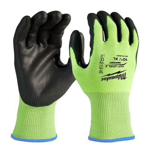 Main product image of High Visibility Cut Level 2 Polyurethane Dipped Gloves (XL)