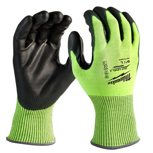 Main product image of High Visibility Cut Level 4 Polyurethane Dipped Gloves (L)