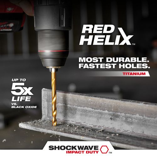 Main product image of 1/16" SHOCKWAVE Impact Duty RED HELIX Titanium Drill Bit