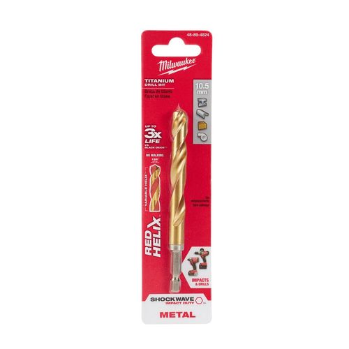 Main product image of 10.5mm Shockwave Impact Duty RED HELIX Titanium Drill Bit, 48-89-4824