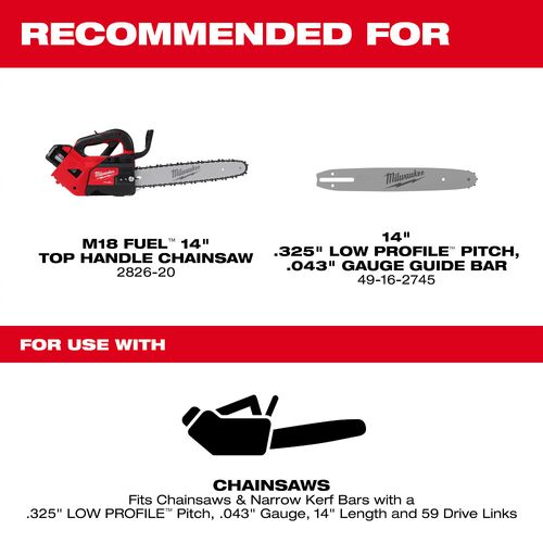 Main product image of 14" .325" LOW PROFILE Pitch, .043" Gauge Saw Chain - (3 Pack)