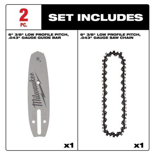 Main product image of 6" 3/8" LOW PROFILE Pitch, .043" Gauge Saw Chain and Guide Bar Set