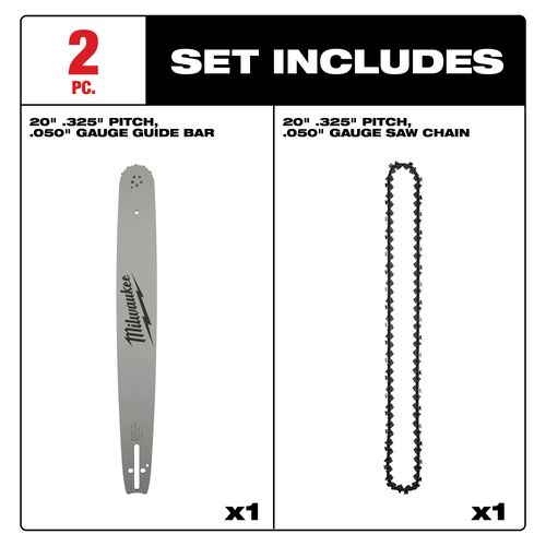 Main product image of 20" .325" Pitch, .043" Gauge Saw Chain and Guide Bar Set