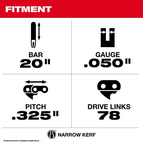 Main product image of 20" .325" Pitch, .043" Gauge Saw Chain and Guide Bar Set