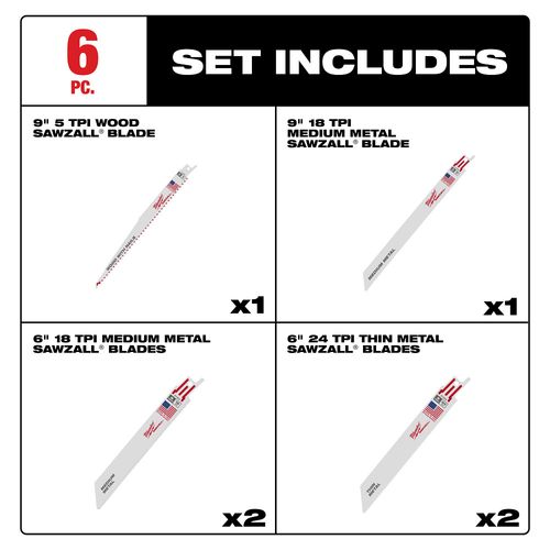 Main product image of SAWZALL General Purpose 6 Piece Blade Set
