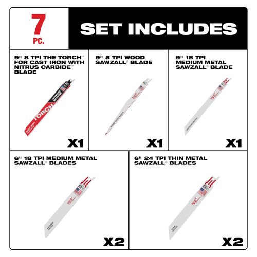 Main product image of SAWZALL General Purpose 6 Piece Blade Set + NITRUS TORCH