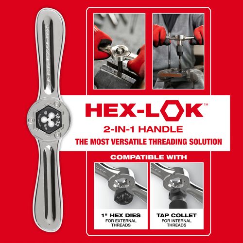 Main product image of 15 Piece Metric Tap & Die Set w/ HEX-LOK 2-in-1 Handle, 49-22-5611
