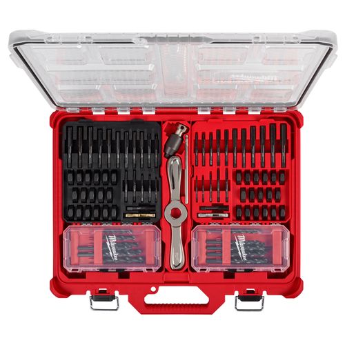 Main product image of 107 Piece SAE & Metric PACKOUT Tap & Die Set w/ HEX-LOK Handle, 49-22-5614