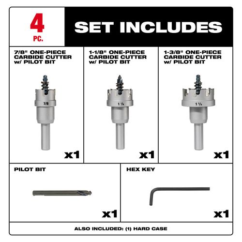 Main product image of One-Piece Carbide Hole Cutter (4 Piece)