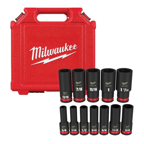 Main product image of 12 Piece SHOCKWAVE Impact Duty 1/2" Drive SAE Deep 6 Point Socket Set