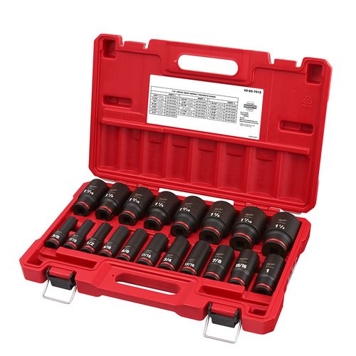 Main product image of 19 Piece SHOCKWAVE Impact Duty 1/2" Drive SAE Deep 6 Point Socket Set