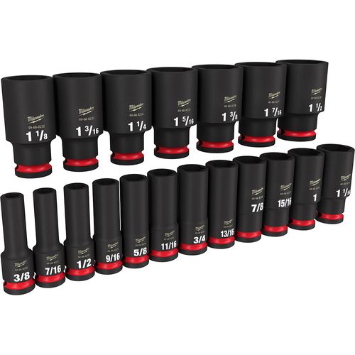 Main product image of 19 Piece SHOCKWAVE Impact Duty 1/2" Drive SAE Deep 6 Point Socket Set