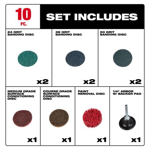 Main product image of 10 Piece 2" Quick Change Disc Kit