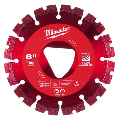 Main product image of Red 6" x .100" Diamond Blade for Green Concrete (Standard), 49-93-7263