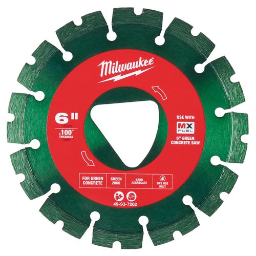 Main product image of Green 6" x .100" Diamond Blade for Green Concrete (Hard), 49-93-7262
