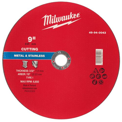 Main product image of 9" x 3/32" x 7/8" Metal Cut Off Wheel - Type 1