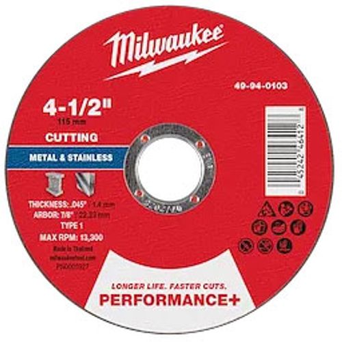 Main product image of 4-1/2" x .045" x 7/8" Cut-Off Wheel (Type 1), 49-94-0103