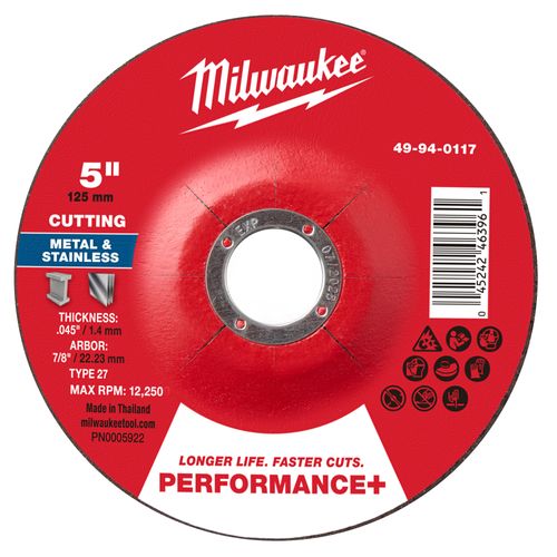 Main product image of 5" x .045" x 7/8" Performance & Metal Cut Off Wheel - Type 27