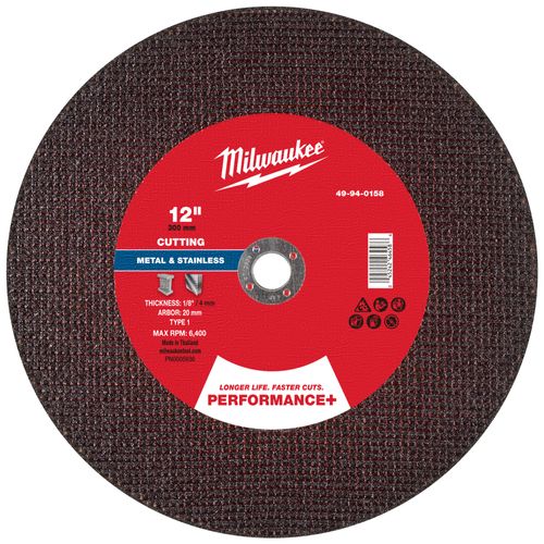 Main product image of 12" x 1/8" x 20mm Performance & Metal Cut Off Wheel - Type 1