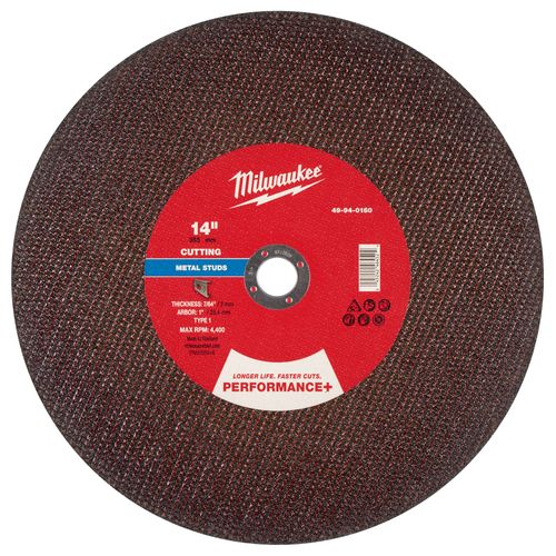 Main product image of 14" x 7/64" x 1" Performance & Metal Cut Off Wheel - Type 1 - Stud Cutter