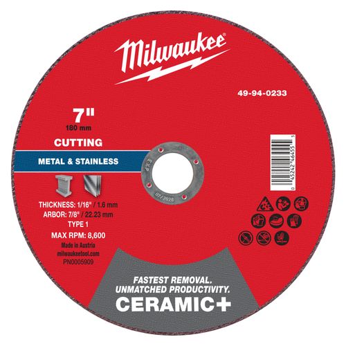 Main product image of 7" x 1/16" x 7/8" Ceramic & Metal Cut Off Wheel - Type 1
