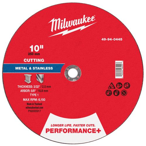 Main product image of 10" x 3/32" x 5/8" Performance & Metal Cut Off Wheel - Type 1
