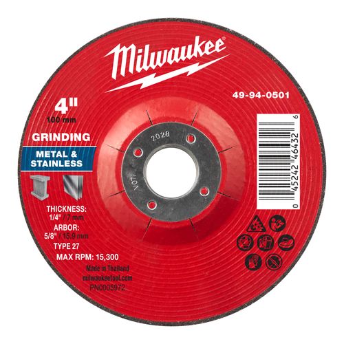 Main product image of 4" x 1/4" x 5/8" Metal Grinding  Wheel - Type 27