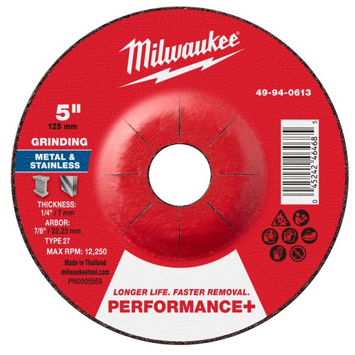 Main product image of 5" x 1/4" x 7/8" Performance & Metal Grinding Wheels - Type 27 (10 Pack)
