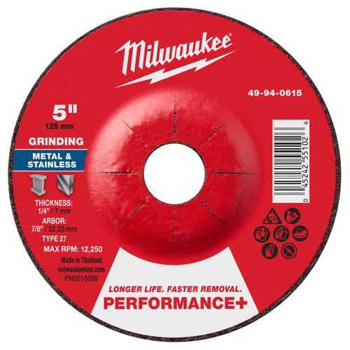 Main product image of 5" x 1/4" x 7/8" Performance & Metal Grinding Wheels - Type 27 (25 Pack)