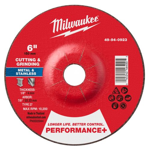 Main product image of 6" x 1/8" x 7/8" Performance & Dual Metal Cut & Grind Wheel - Type 27