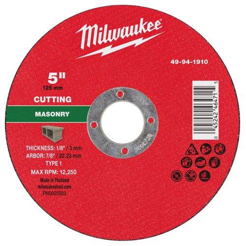 Main product image of 5" x 1/8" x 7/8" Masonry Cut Off Wheel - Type 1
