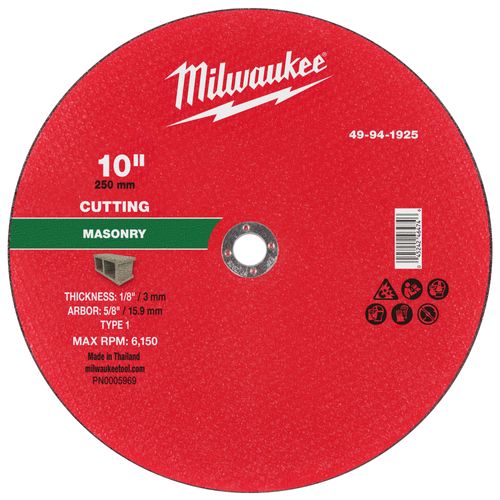 Main product image of 10" x 1/8" x 5/8" Masonry Cut Off Wheel - Type 1