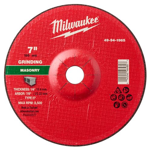 Main product image of 7" x 1/4" x 7/8" Masonry Grinding  Wheel - Type 27