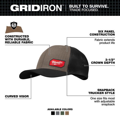 Main product image of GRIDIRON Snapback Trucker Hat (Brown), 505N