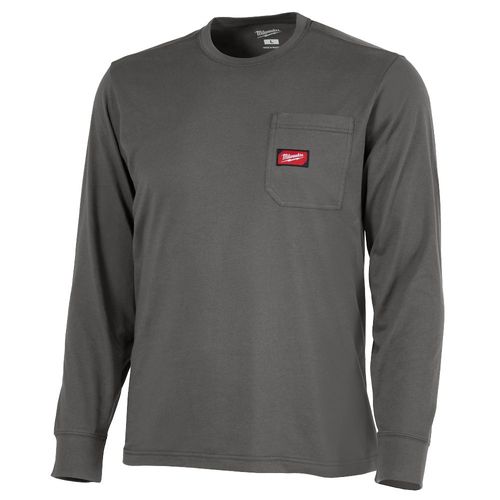 Main product image of Gray GRIDIRON Pocket T-Shirt - Long Sleeve (XL), 606G-XL