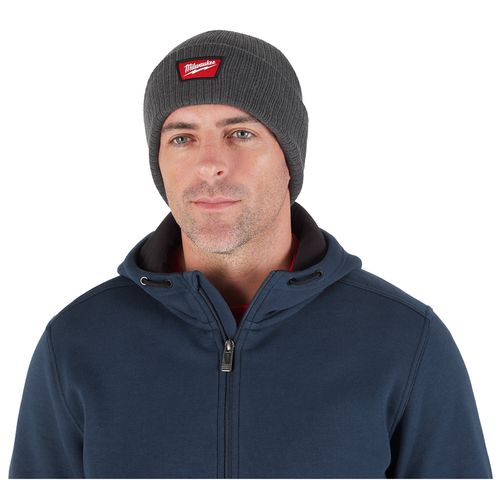 Main product image of Rib-Knit Cuffed Beanie - Gray