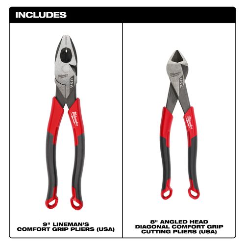 Main product image of 2 Piece Comfort Grip Cutting Pliers Set (Made in USA), MT550-2