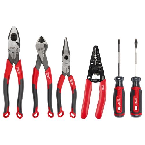 Main product image of 6 Piece Comfort Grip Cutting Pliers, Wire Stripper & Cushion Grip Screwdriver Set (Made in USA), MT550-6
