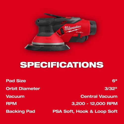 Main product image of M12 FUEL 6" Random Orbital Sander Kit (3/32")