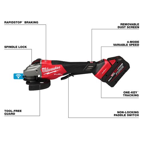 Main product image of M18 FUEL 4-1/2"-6" Variable Speed Braking Grinder w/ Paddle Switch & ONE-KEY Kit