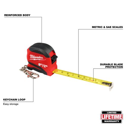 Main product image of 6 ft./2 m Keychain Tape Measure