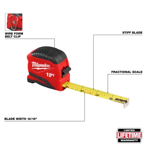 Main product image of 12 ft. Compact Tape Measure